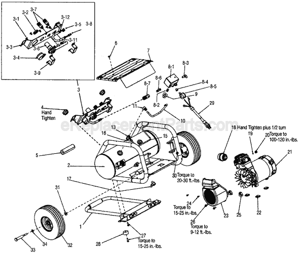 Page A Diagram and Parts List for CFFC350B Type 0 Porter Cable Compressor